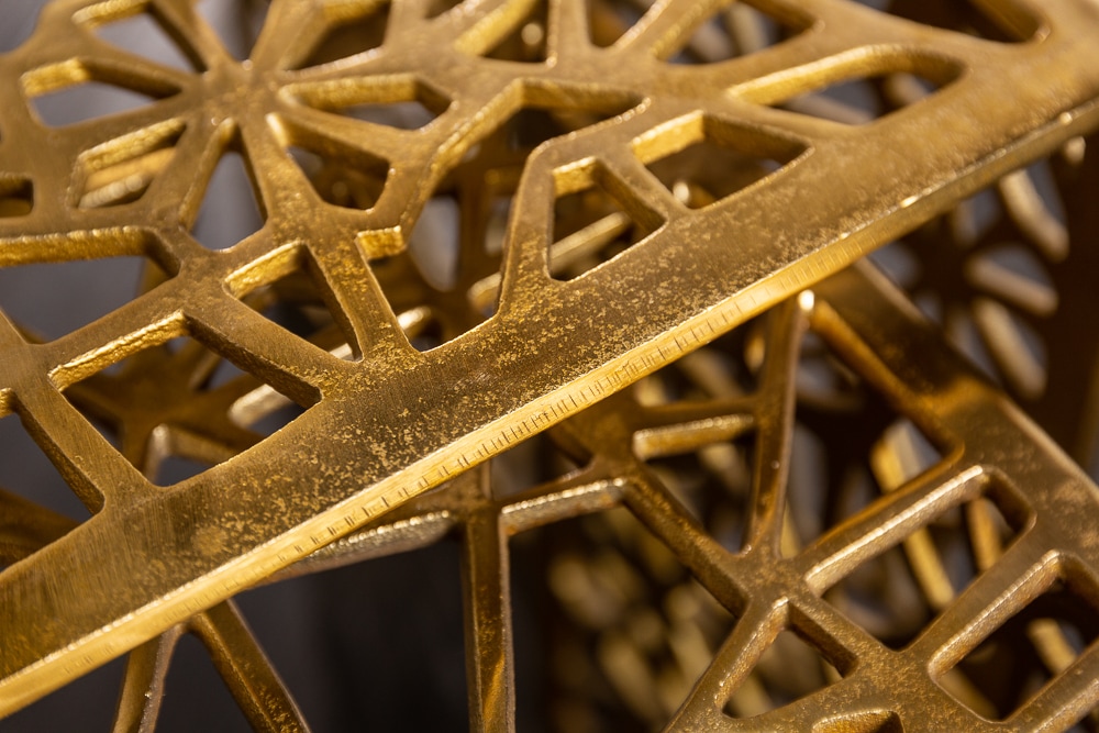 Handgearbeiteter Couchtisch ABSTRACT 50cm 2er Set gold im Gap Design