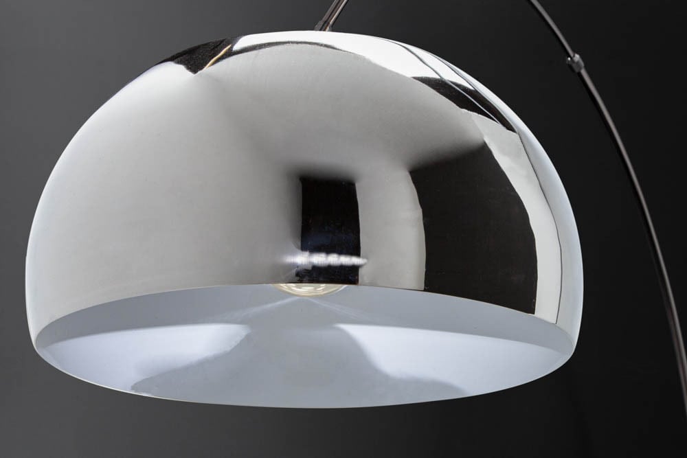 Ausziehbare Bogenlampe LOUNGE DEAL 170-210cm chrom Marmorfuß Stehlampe