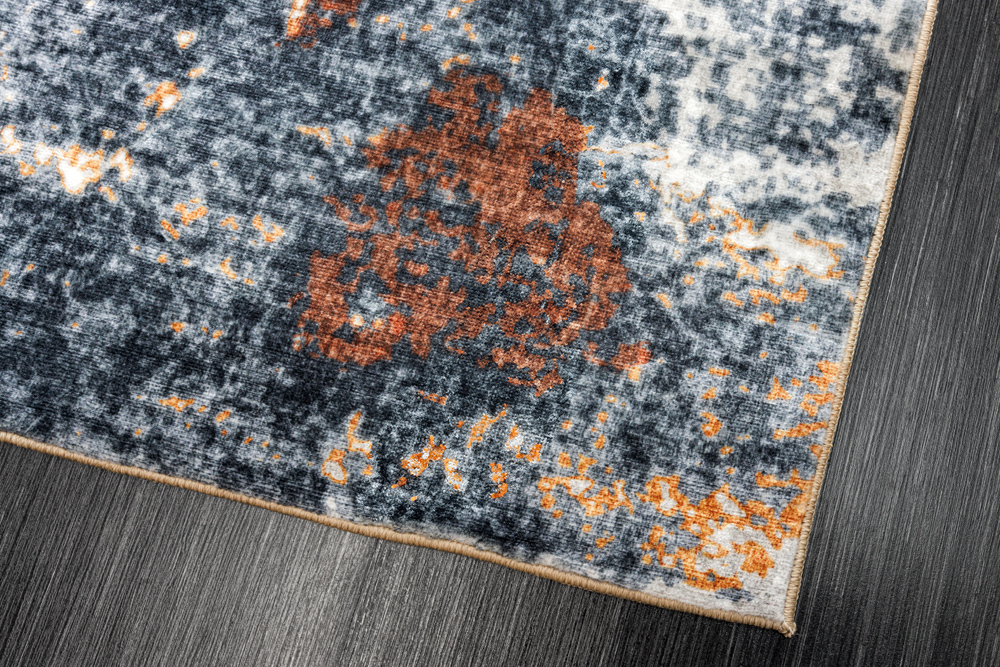 Design Teppich MODERN ART 230x160cm grau kupfer Kurzflor Indoor-Teppich