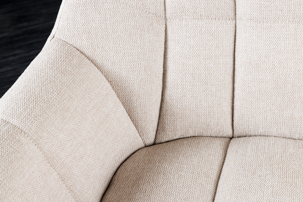 Esszimmer Sitzbank PAPILLON 165cm champagner beige mit Lehnen schwarzes Metallgestell