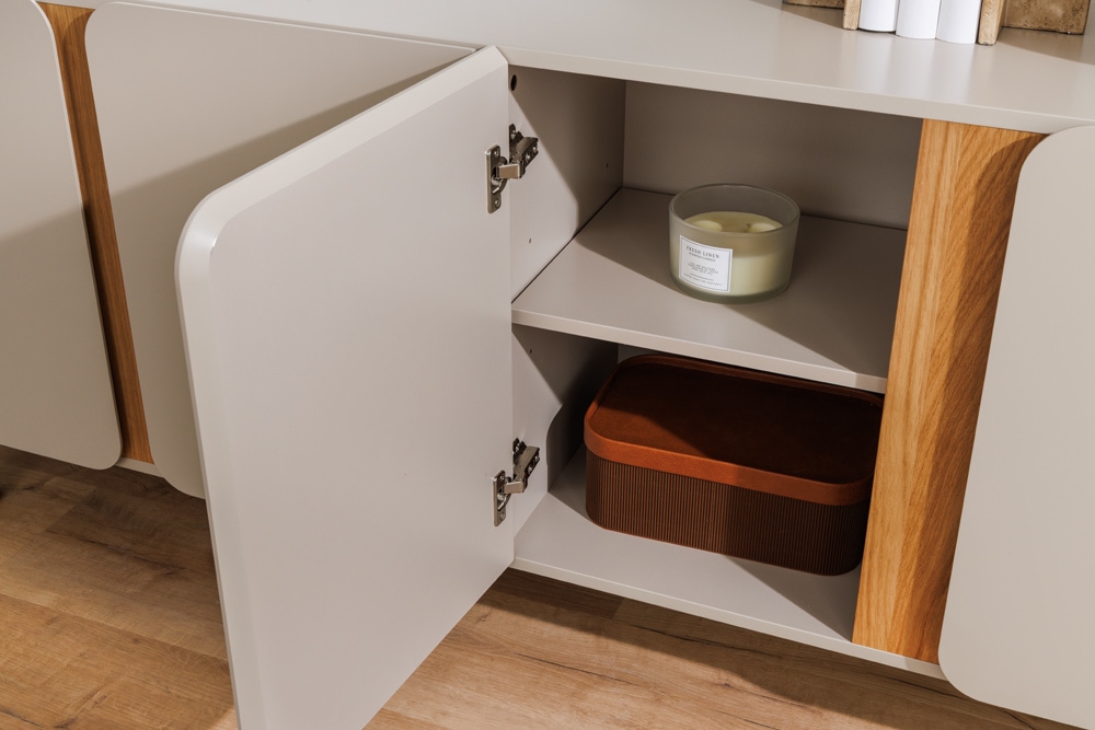 Sideboard COSMO 180cm kaschmir beige Eiche Soft Close Stauraum