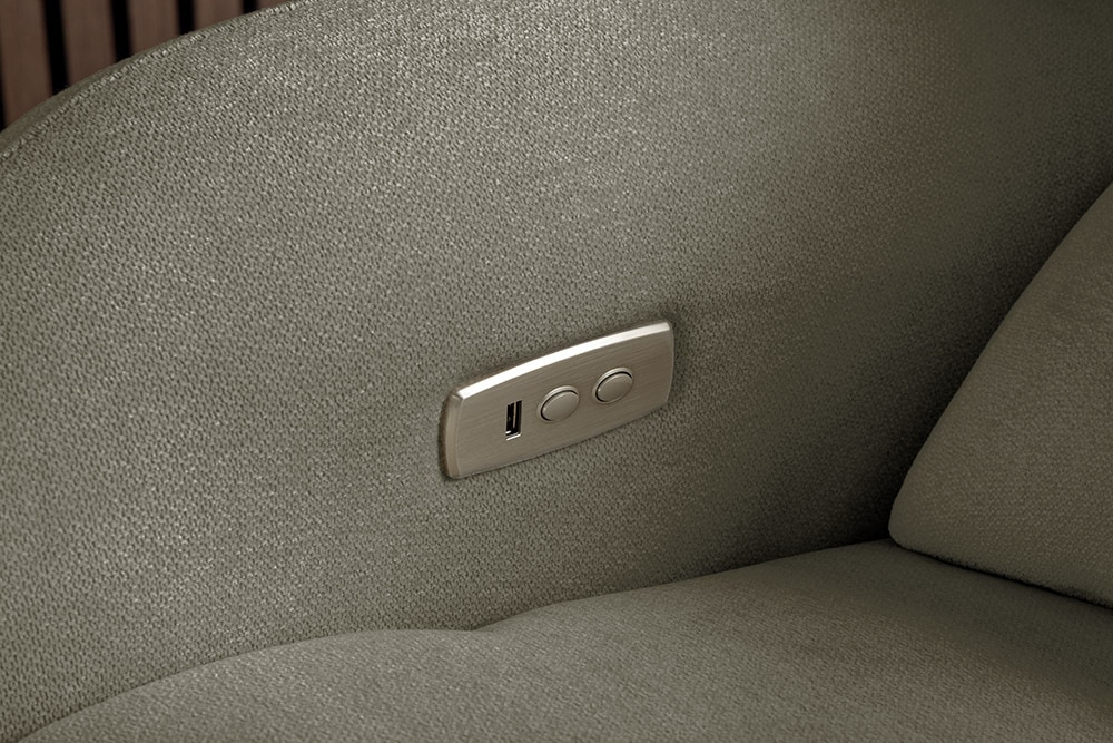 Elektrischer Kinosessel PRIORITY grün inkl. Kissen 360° drehbar mit USB-Anschluss