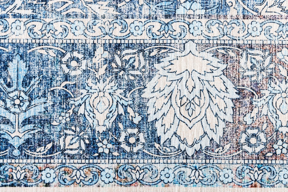 Vintage Teppich HERITAGE 230x160cm blau beige rot Flachgewebe Muster