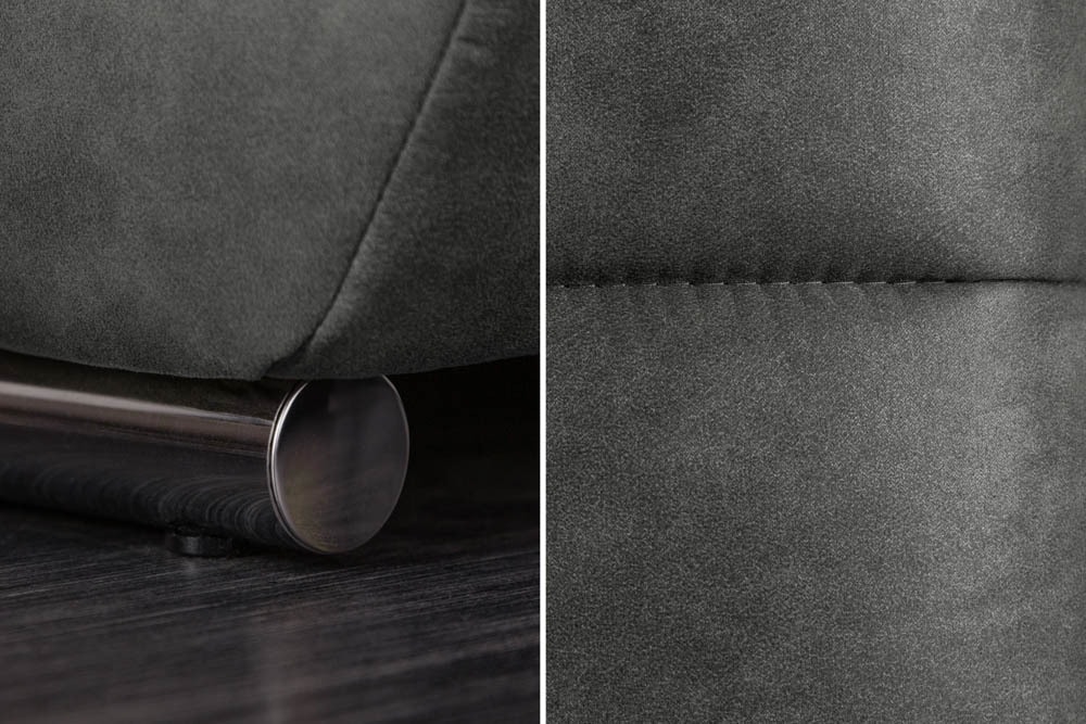 Big Sofa ELEGANCIA 285cm grau Microfaser XXL Couch inkl. Kissen Federkern