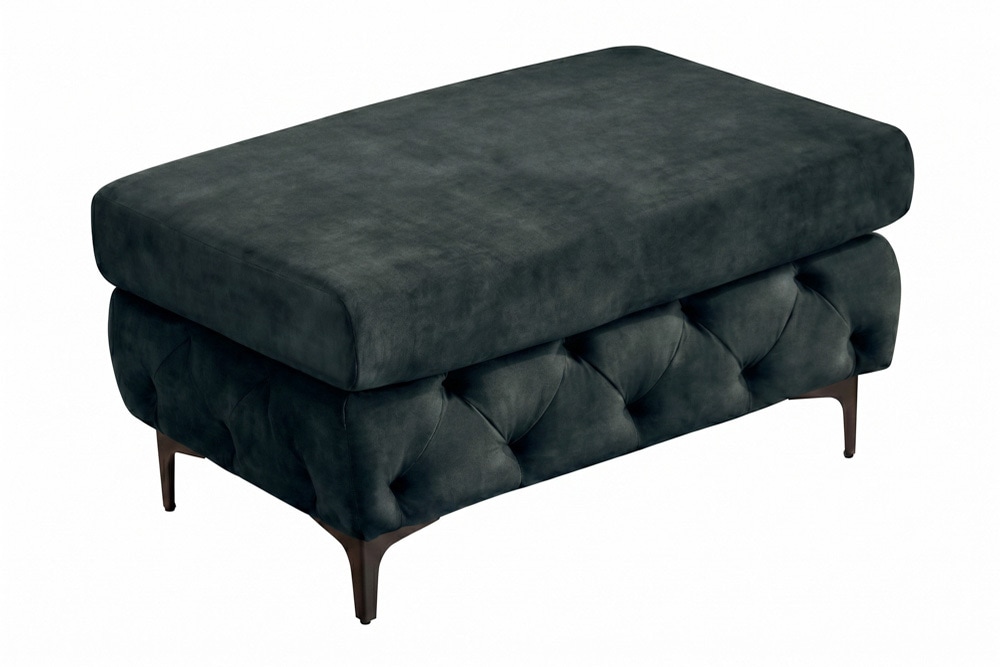 Chesterfield Sitzhocker MODERN BAROCK 95cm petrol Samt Fußhocker