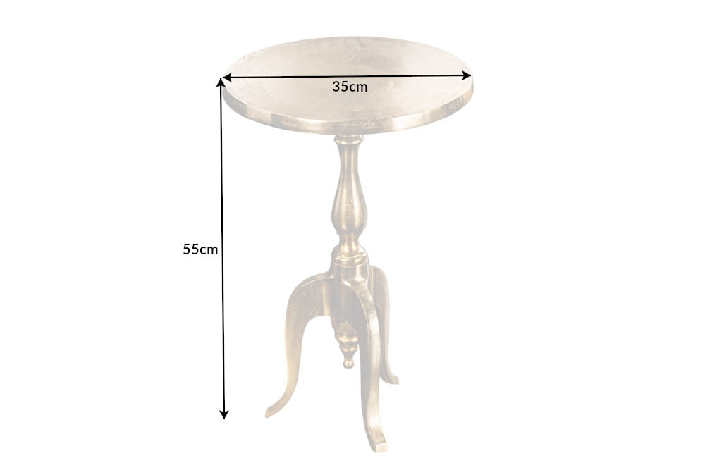 Barock Beistelltisch SAVOY 55cm gold Metall Dreibein rund Vintage