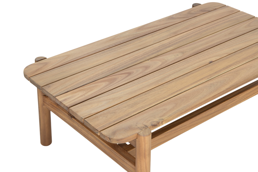 Wetterfestes Gartenlounge Set ROPE natur beige Akazienholz Aluminium inkl. Tisch Sitzpolster
