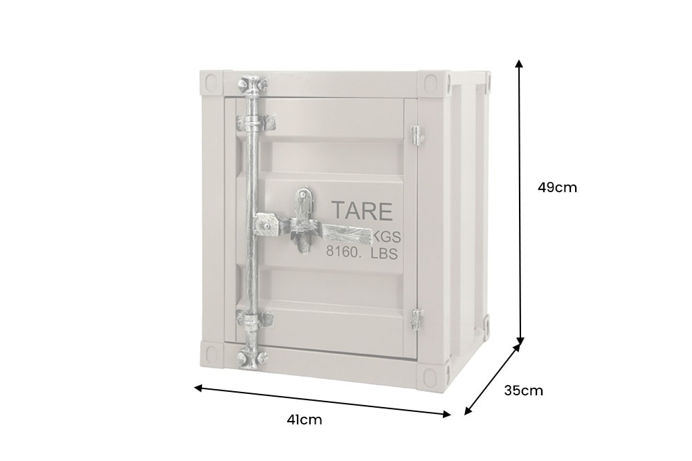 Container-Schrank GLOBETROTTER 50cm greige Metall Nachttisch Beistellschrank