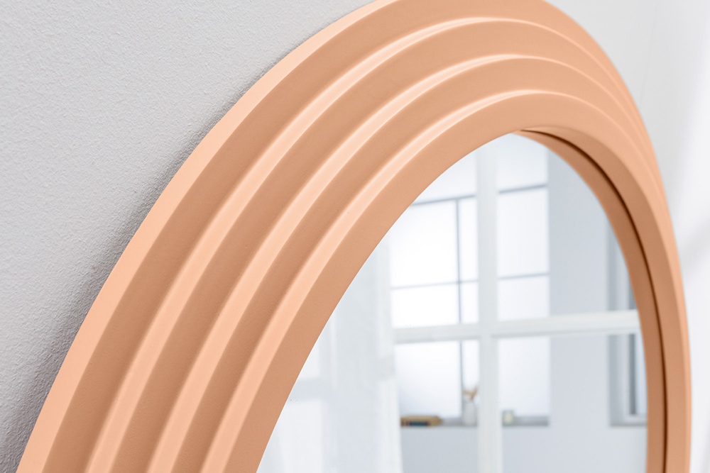 Design Wandspiegel WAVE 160cm apricot Pastell Rundbogen Spiegel
