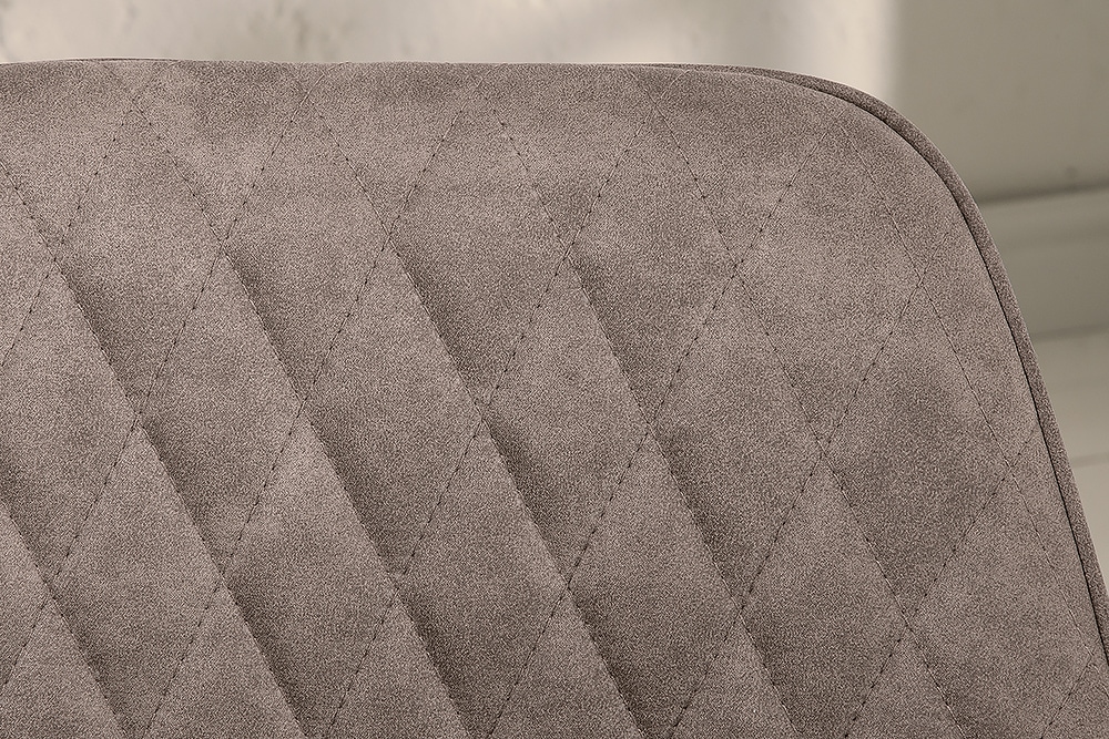 Retro Stuhl PALERMO taupe mit Armlehne und Ziersteppung