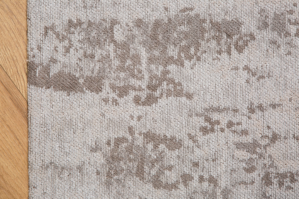 Vintage Baumwoll-Teppich MODERN ART 240x160cm beige grau verwaschen Used Look