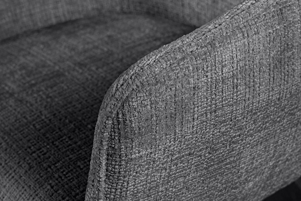 Drehbarer Stuhl ASGARD grau Chenille Cremona mit Taschenfederkern und Armlehne