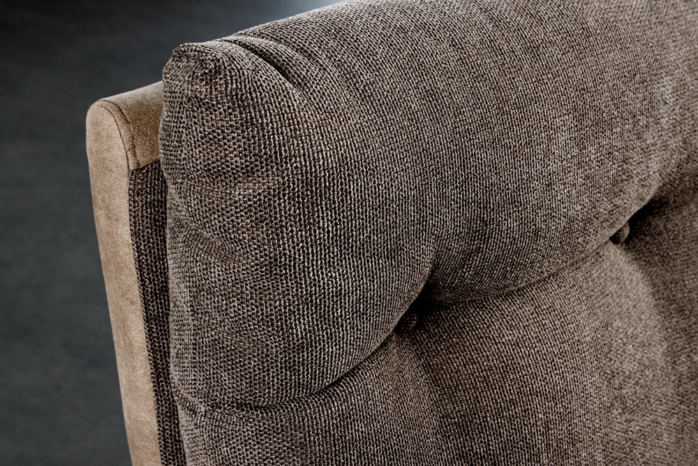 Moderne Sitzbank BIG GEORGE 160cm taupe Flachgewebe Taschenfederkern schwarz