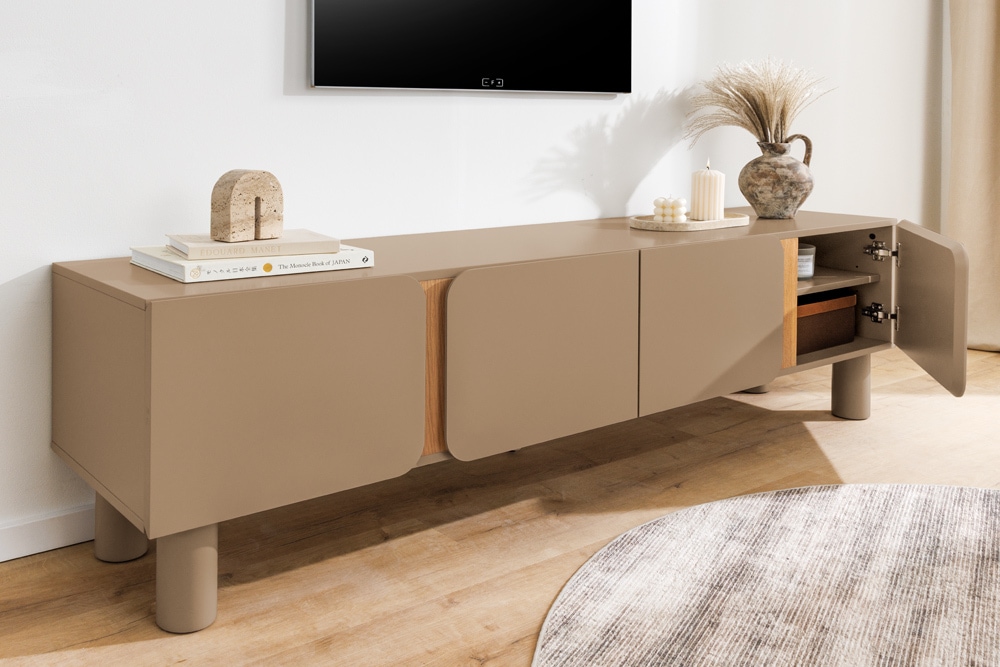 TV-Lowboard COSMO 180cm greige Eiche Soft Close Stauraum