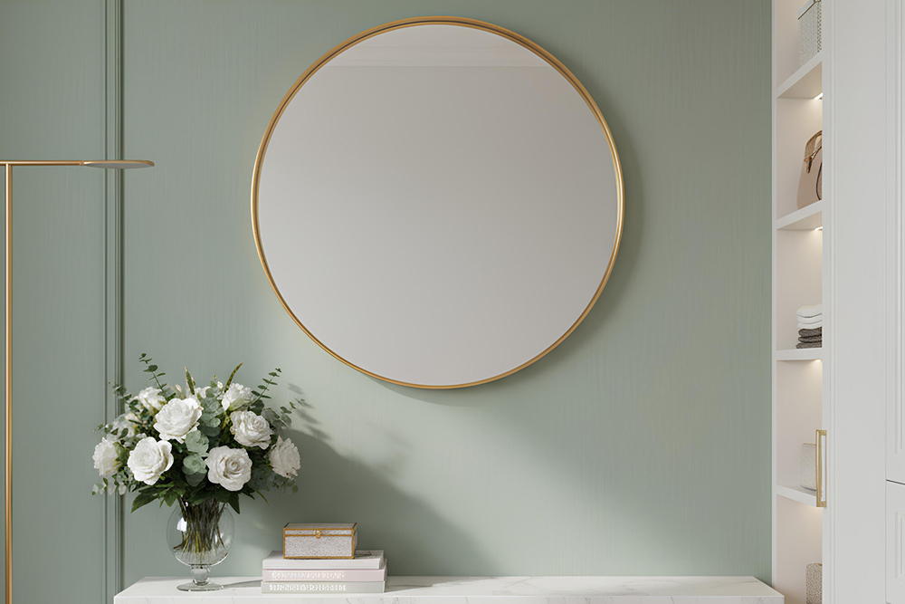 Runder Wandspiegel PORTRAIT 60cm gold mit Metallrahmen » Jetzt kaufen