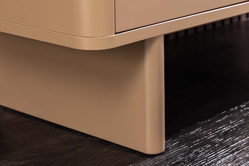 Design Highboard SAVOY 130cm grau beige greige Travertin Keramik Stauraum 3D-Front