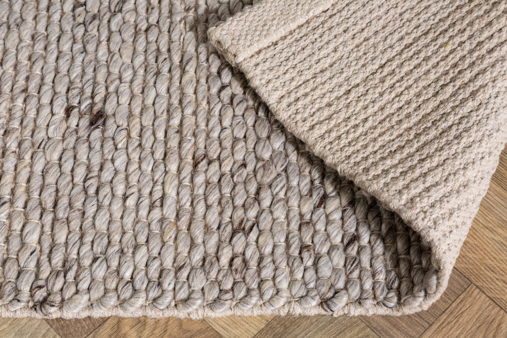 Design Teppich WOOL 240x160cm silbergrau aus Wolle