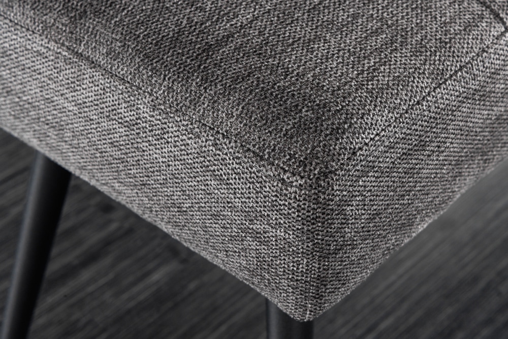 Design Sitzbank BOUTIQUE 100cm grau Strukturstoff Metallbeine schwarz