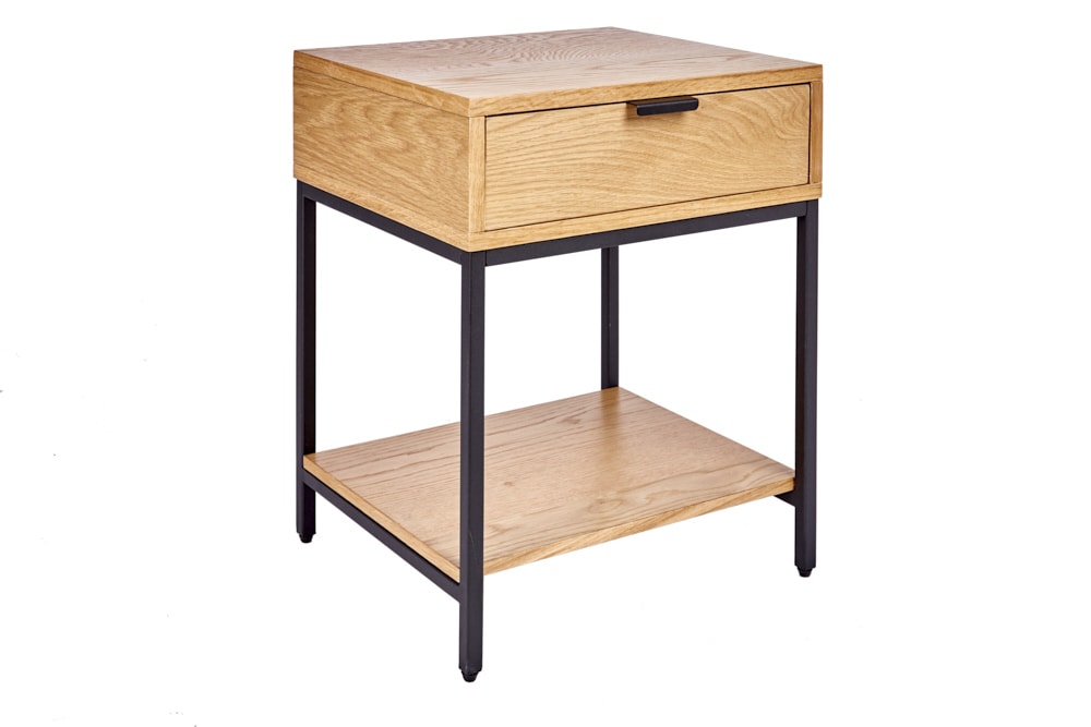 Industrial Nachttisch ELEMENTS 40cm Eiche Beistelltisch mit Schublade