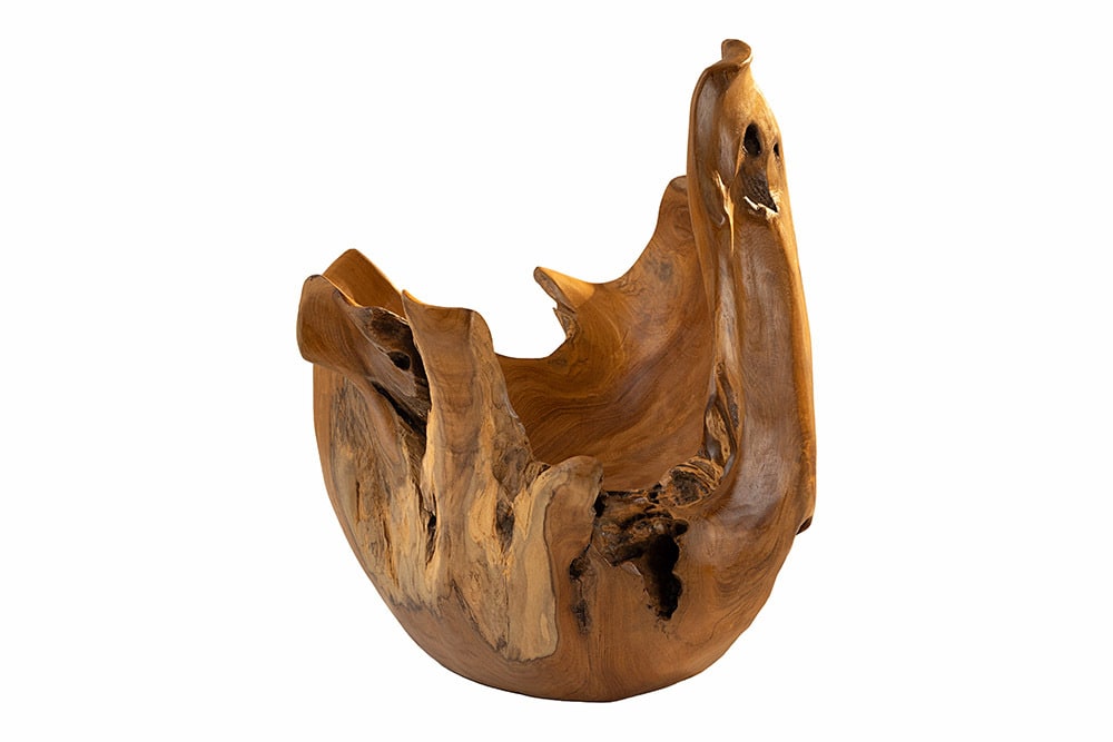 Einzigartige Schale ORGANIC 40cm natur Teak aus Wurzelholz