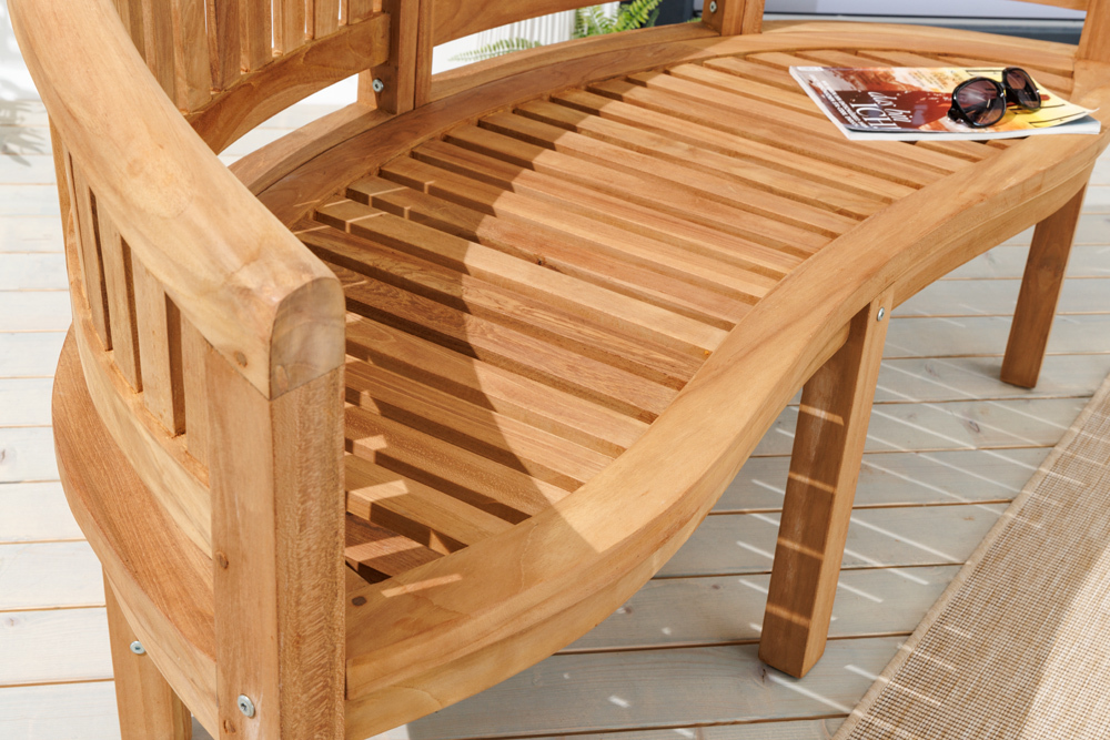 Massive Gartenbank XXL EMPIRE TEAK 150cm natur Teakholz