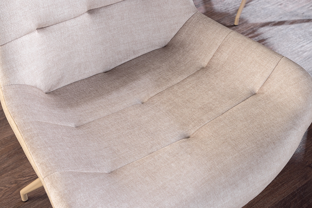 Design Stuhl DIVANI champagner beige Samt Metallgestell