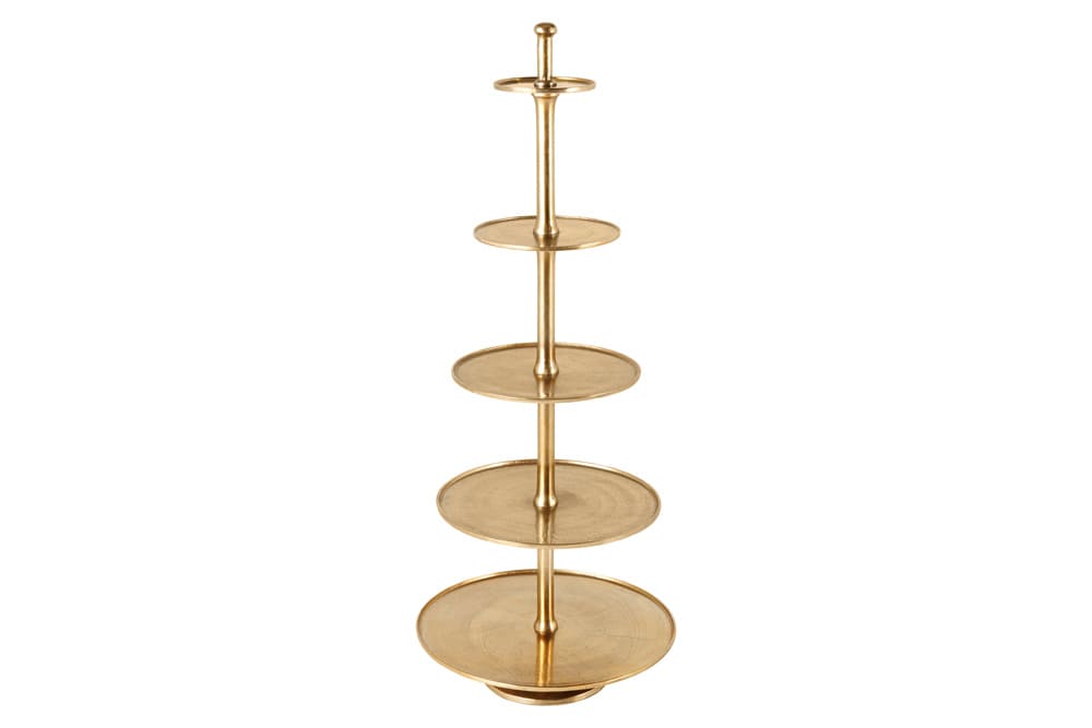 Design XXL Etagere ABSTRACT 150cm gold Metall mit fünf Etagen handmade