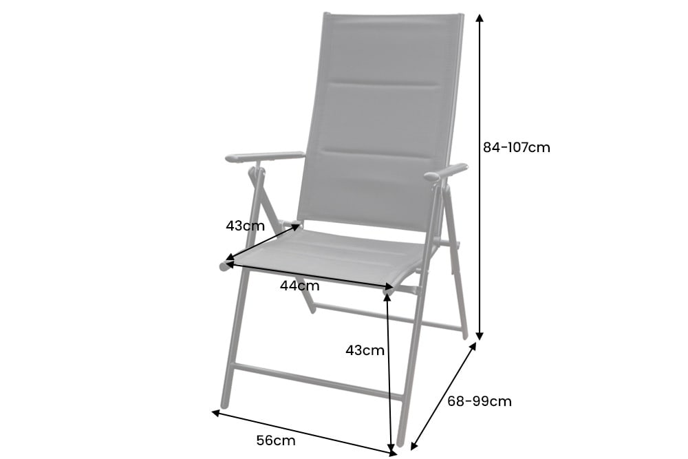 Outdoor Gartenstuhl COMFORT LINE anthrazit zusammenklappbar wetterfest Hochlehner