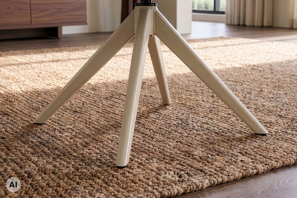 Drehbarer Stuhl LUGANO beige Bouclé Tweed Soft Federkern mit Armlehne bis 150 kg belastbar