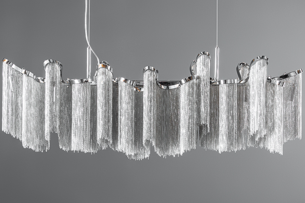 Extravagante Hängeleuchte ROYAL 120cm silber Hängelampe