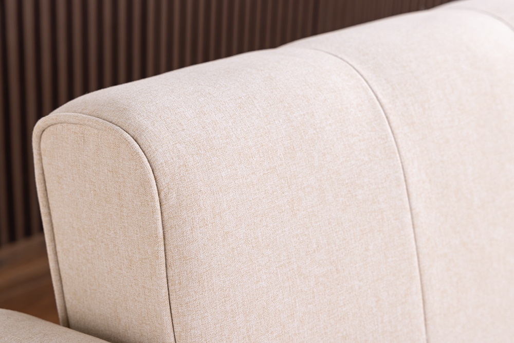 Schlafsofa DIVANI 220cm greige Strukturstoff 3-Sitzer mit Bettfunktion inkl. Kissen