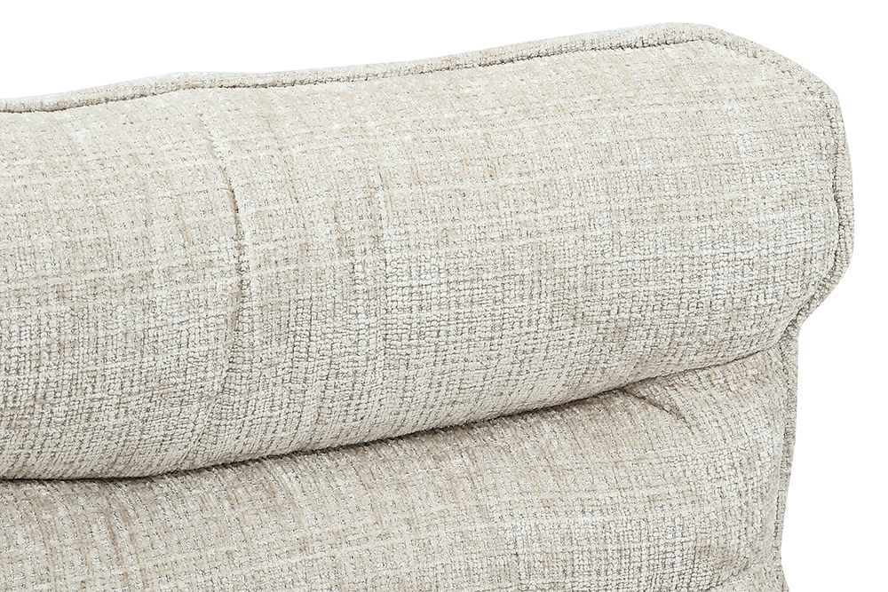 Drehbarer Sessel CLOUD champagner beige Chenille schwarz Metall