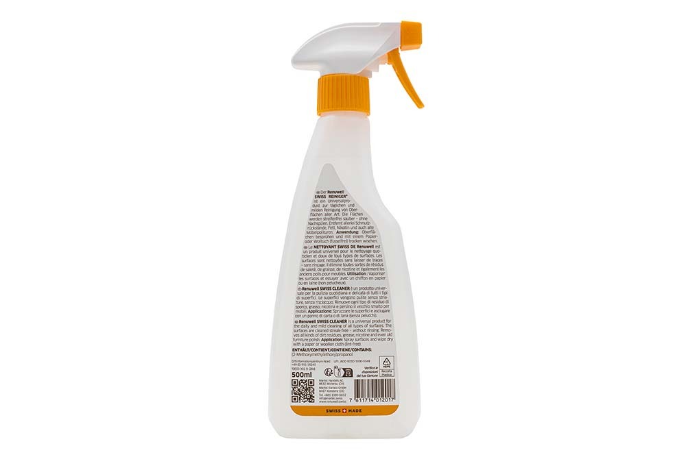 Renuwell SWISS UNIVERSALREINIGER 500ml Pflegemittel für Tische Schränke Stühle