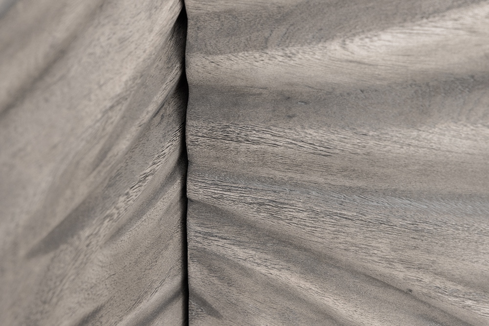 Massivholz Sideboard HURRICANE 175cm grau Akazie 3D-Design