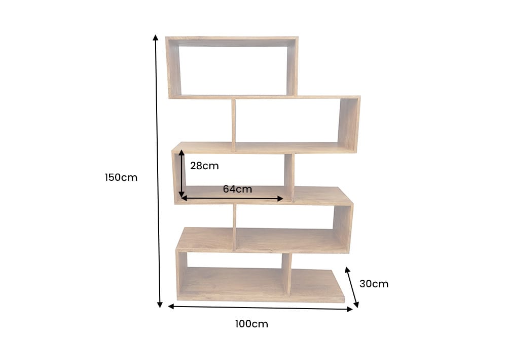 Massives Regal MAKASSAR XL 150cm braun Mangoholz honey finish Bücherregal