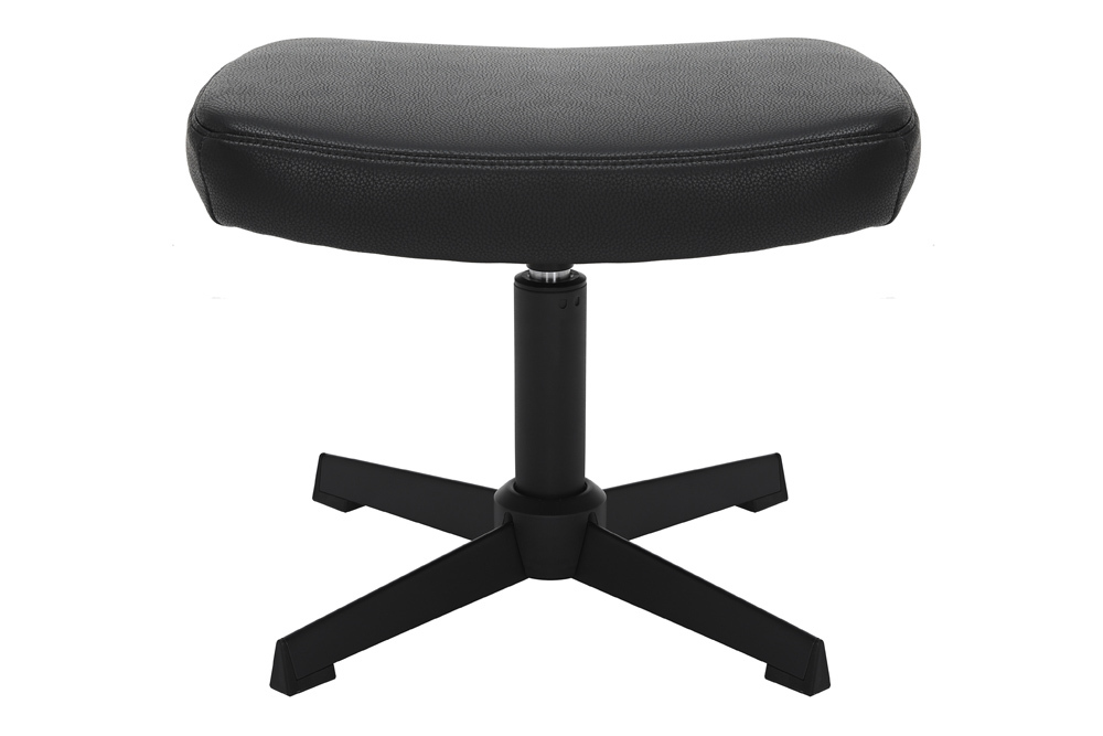 Design Hocker VOGUE 45cm schwarz Kunstleder drehbar Metallbeine Fußhocker