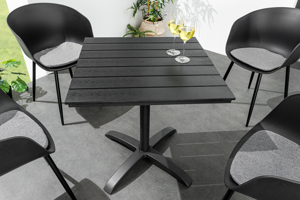 Moderner Bistrotisch DESIGNO 70cm anthrazit Aluminium wetterfest Outdoor Gartentisch