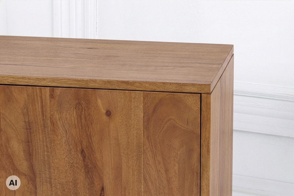 Massiver Beistelltisch CUBUS 45cm braun Mangoholz honey finish Regal Nachttisch