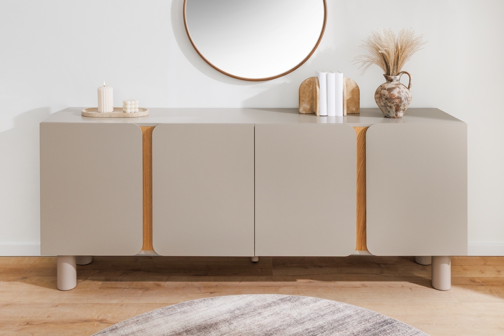 Sideboard COSMO 180cm kaschmir beige Eiche Soft Close Stauraum