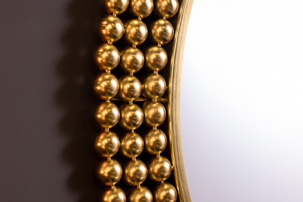 Runder Wandspiegel PEARLS 75cm gold Metall