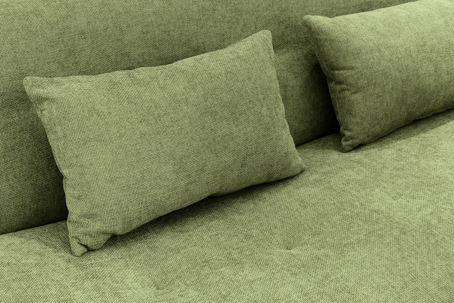 Modernes Schlafsofa ELYPSE 200cm grün Chenille 3-Sitzer Couch inkl. Kissen