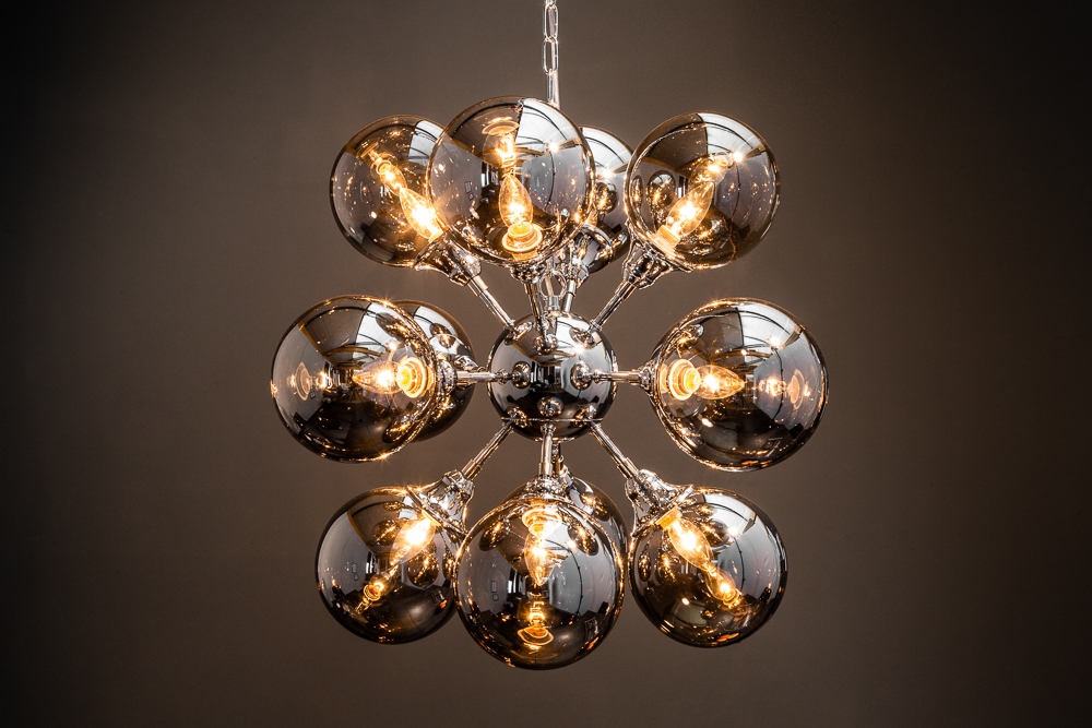 Extravagante Hängeleuchte GALAXY 72cm silber Hängelampe Modern Design