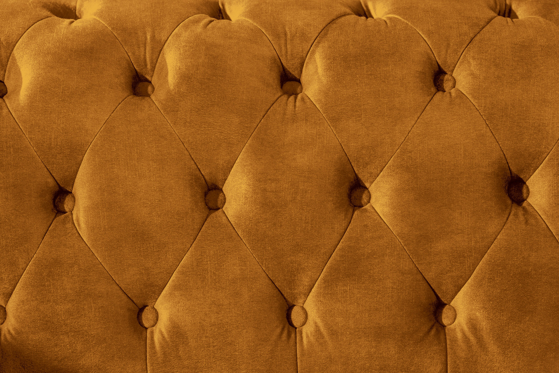 Barock Sofa CHESTERFIELD 205cm senfgelb Samt Federkern Knopfheftung 3-Sitzer Couch