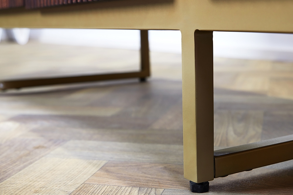 Design Sideboard GATSBY 160cm braun mattgold Mangoholz Retro