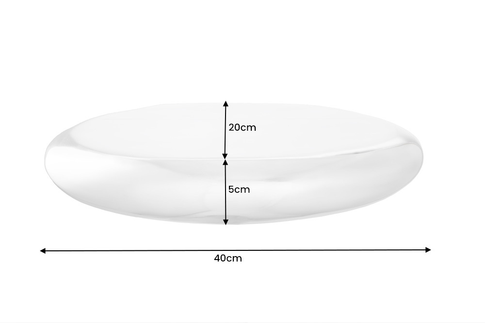 Modernes Design Wandregal TEAR 40cm silber Aluminium