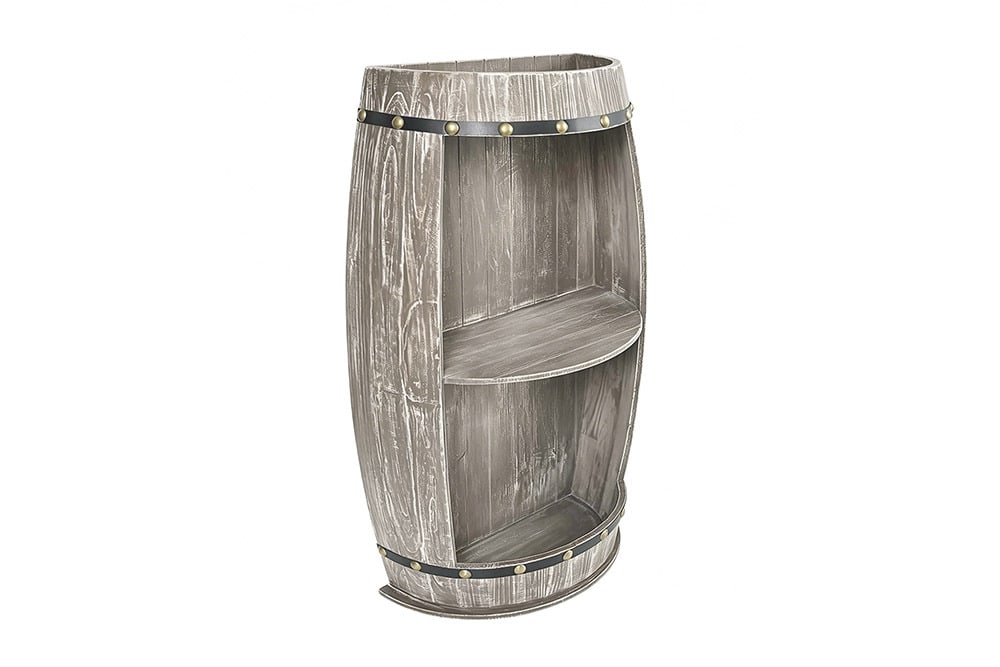 Elegantes Regal BODEGA 79cm natur Pinie halbes Weinfass Shabby Chic