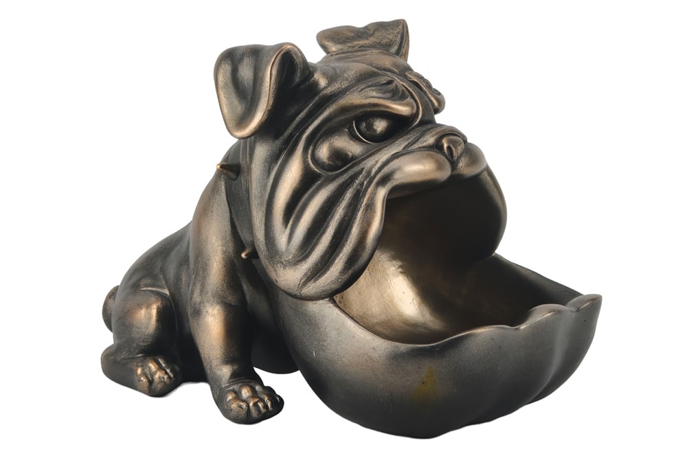 Deko-Figur BULLDOG 30cm bronze mit Ablagefach handmade Deko-Figur BULLDOG 30cm bronze mit Ablagefach handmade