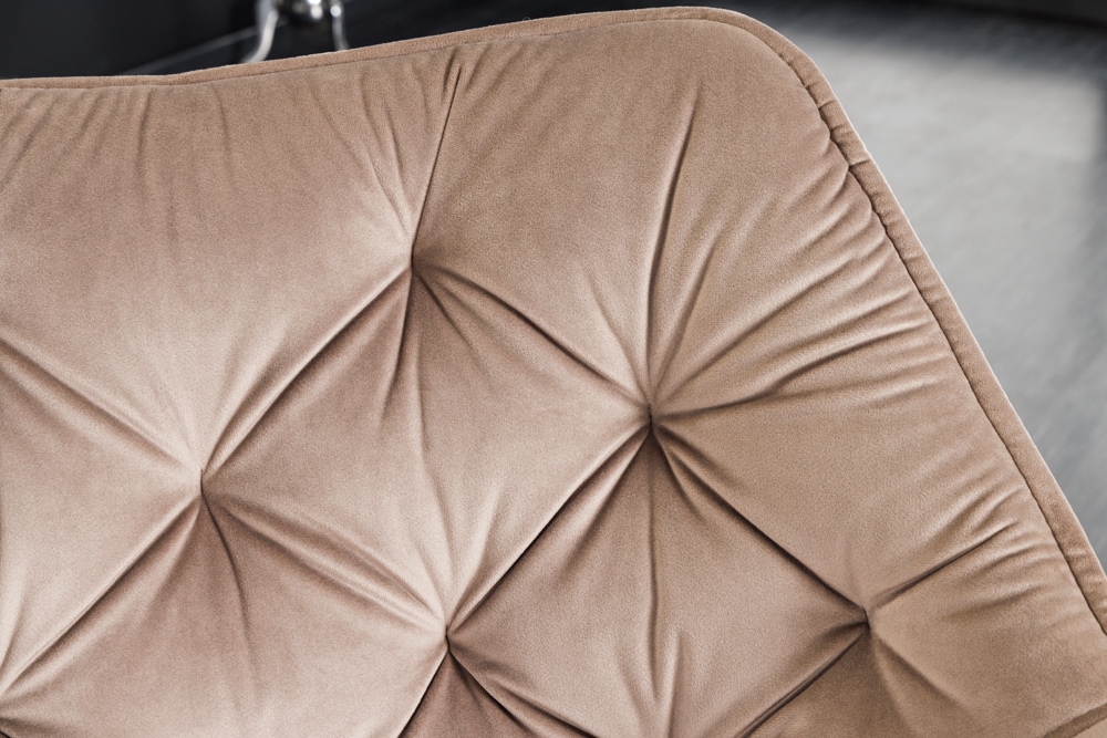 Drehbarer Stuhl THE DUTCH COMFORT greige Samt mit Armlehnen Modern Design
