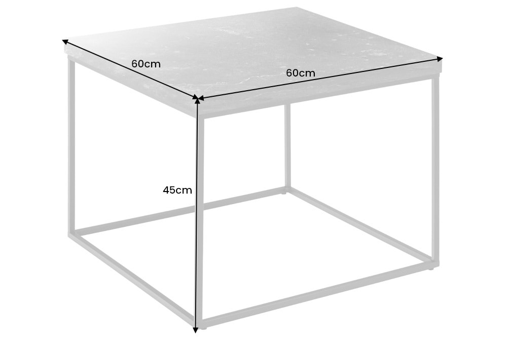 Moderner Couchtisch ARCHITECTURE 60cm graphit Metallgestell