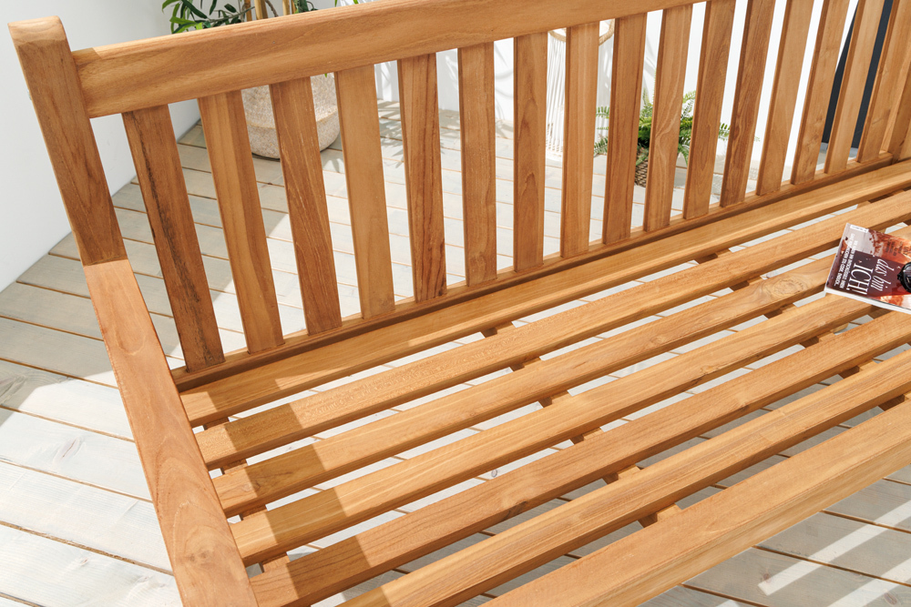 Outdoor Gartenbank EMPIRE TEAK 150cm natur Massivholz